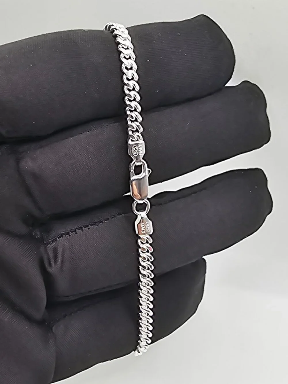 Sterling Silver 925 High Polished Miami Cuban Bracelet 3.7mm 8 inches